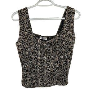 Vintage E.C Designs Floral Weave Tank Top
